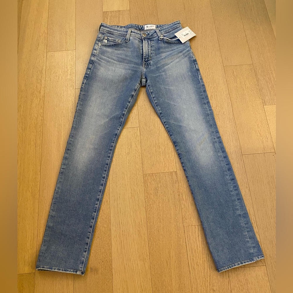 AG “Everett” Slim Straight Jeans - Light Blue Washed